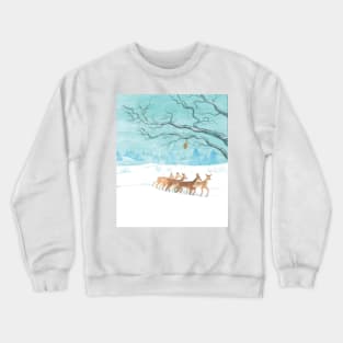 Roe Deer in white Winter Crewneck Sweatshirt